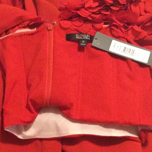 Badgley Mischka Petal Detail Off Shoulder Gown - Picture 14 of 14